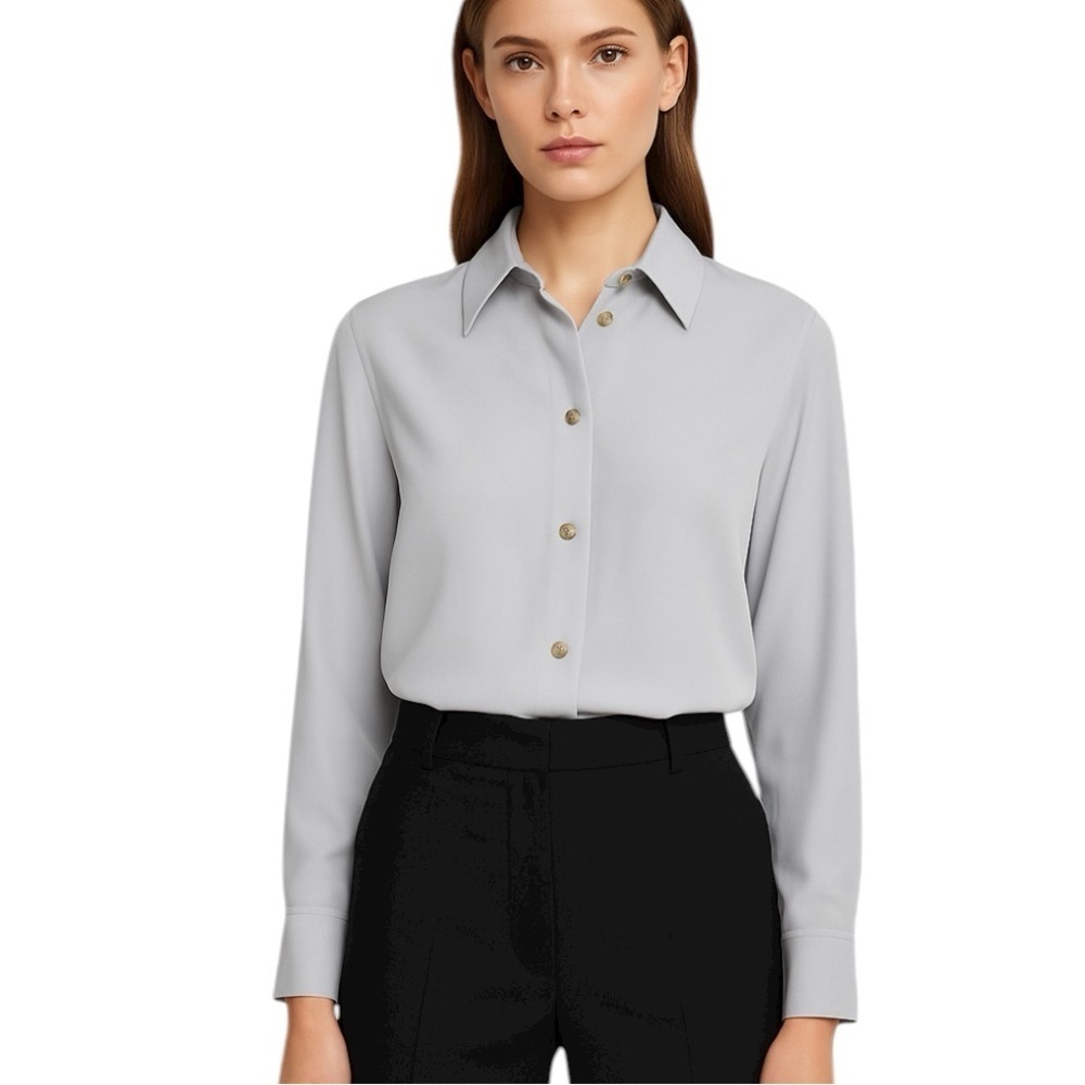 Theory - Matte Twill Button Shirt in Mist Blue Sz S